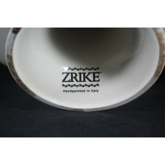 ZRIKE Winter Frolic Pedestal Cake Plate Stand Hand Painted Italy Michal Sparks - Picture 9 of 10